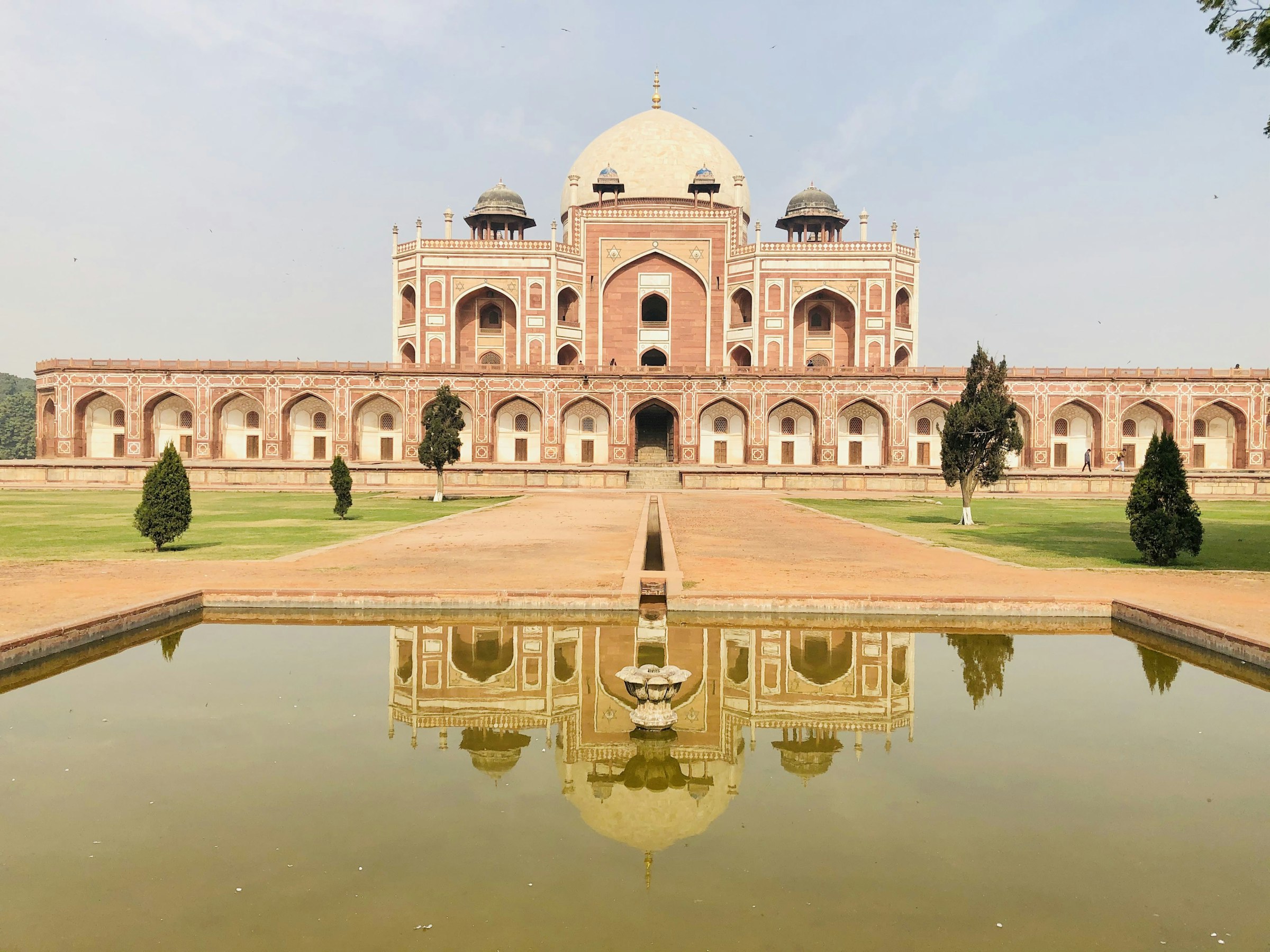 Humayun’s Tomb beside a garden water channel