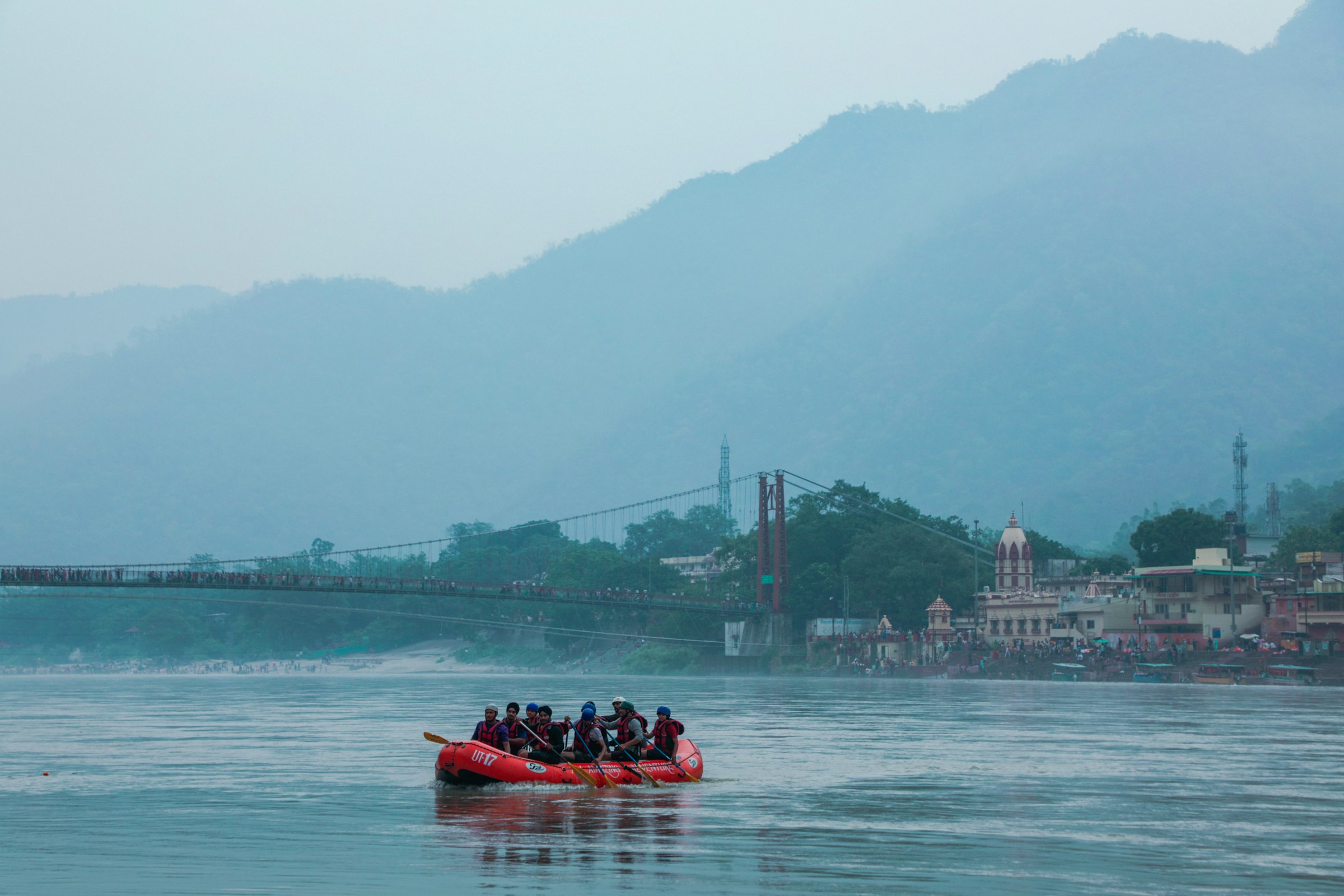 A raft on the river