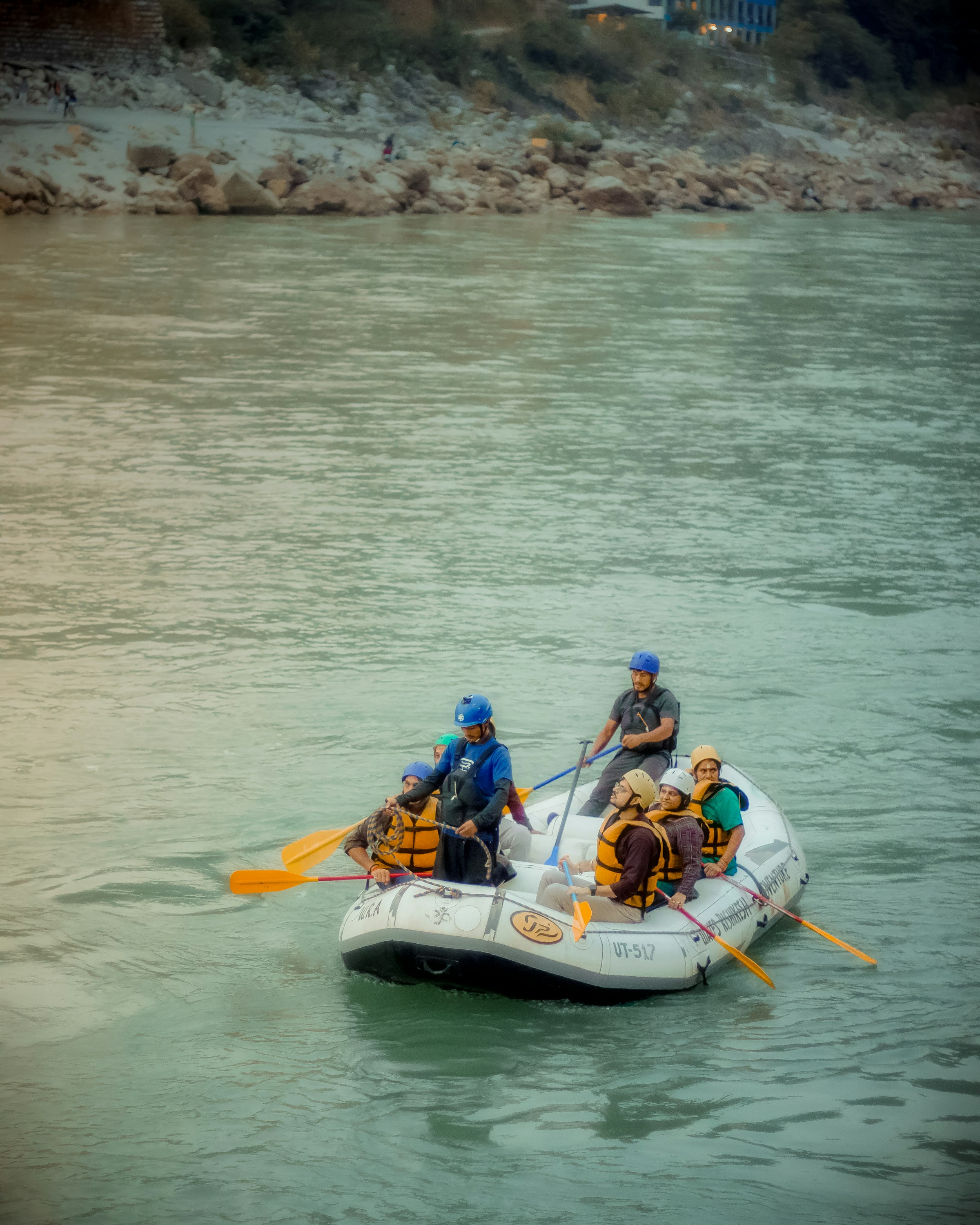 A group rafting on the Ganga