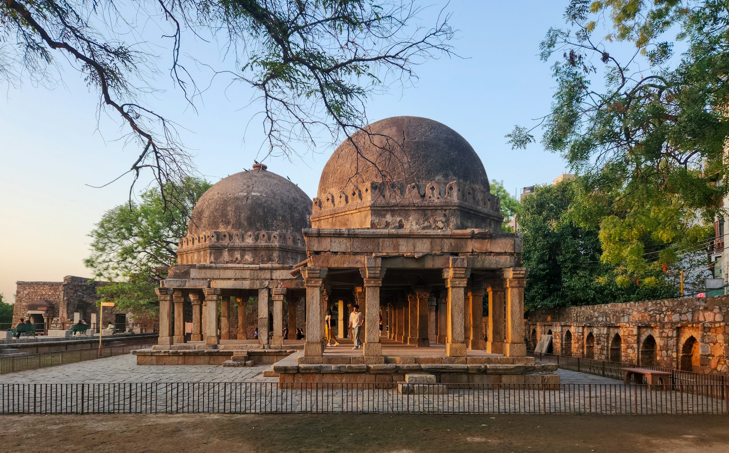 A twin-domed building at Hauz Khas